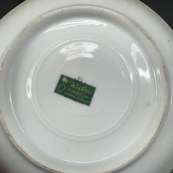 Kuba Bavaria Cobalt Blue Portrait Teacup And Saucer Set Germany Gold Edges VTG - Picture 5 of 16